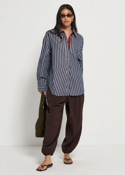 Yumi Row Emiko Button Down in White in White