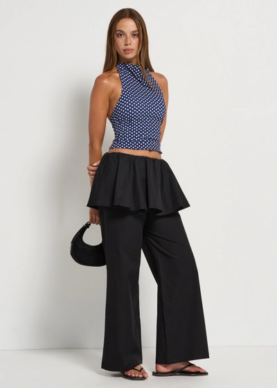 STILL STATE Leslie Ruffle Layered Skirt Pants in Gray Khaki