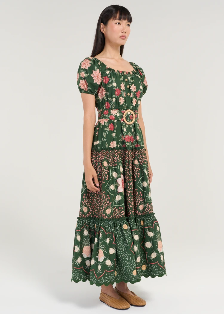 farm rio floral vibing green maxi dress Farm Rio Active Green Floral Vibing Axi Dress - Floral Vibing Green
