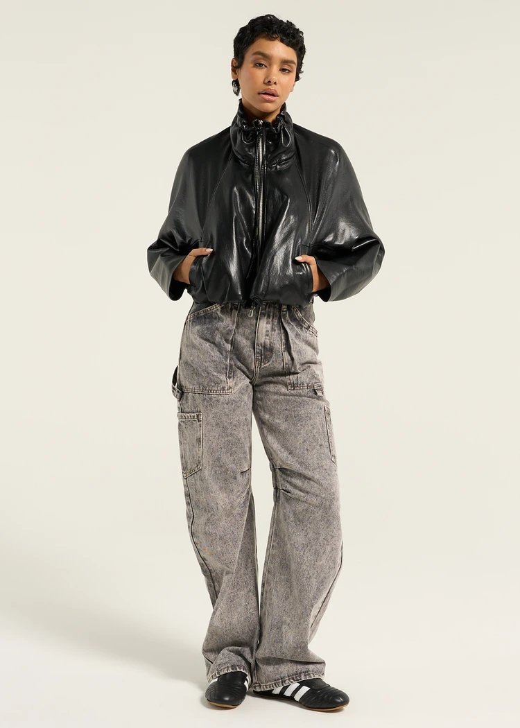 KIARA VEGAN LEATHER JACKET IN BLACK | Solene | BNTO