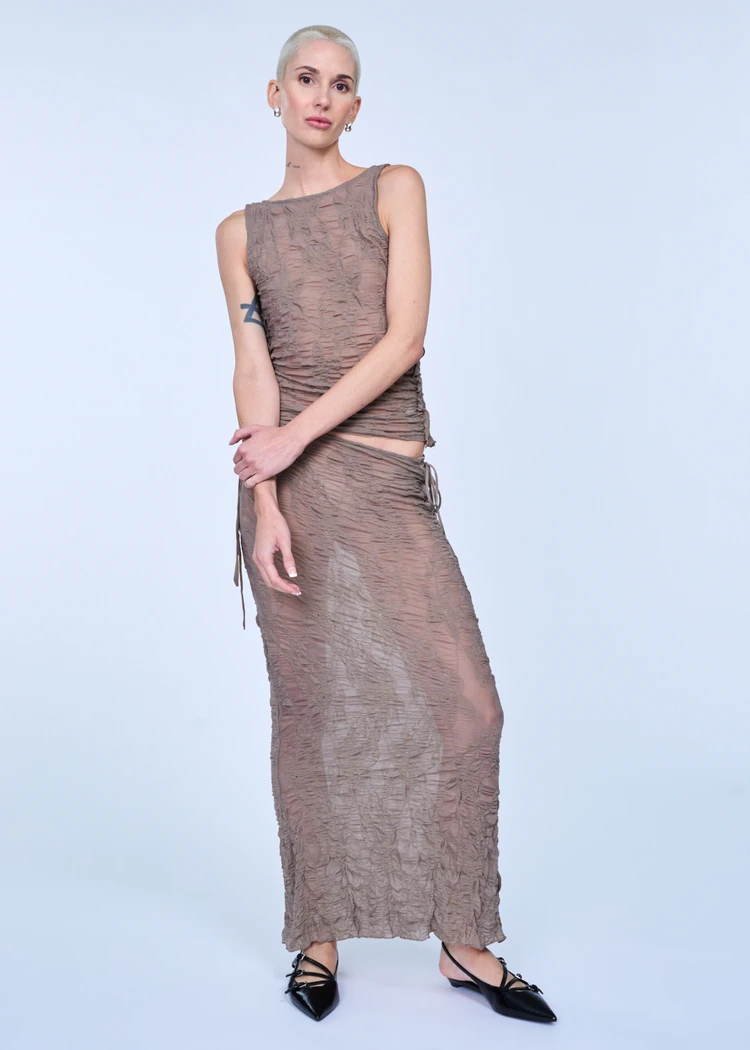 JACQUARD RIBBON SLEEVELESS TOP | ESTHÉ | BNTO
