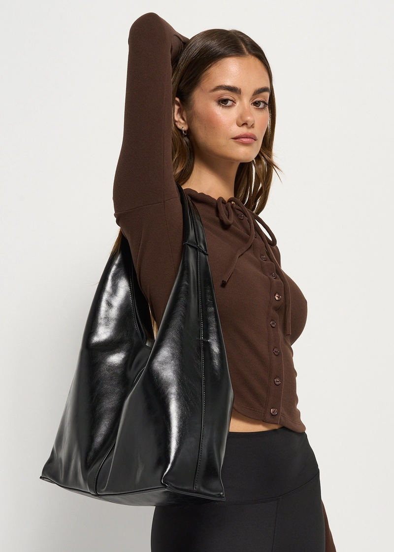 NOIRE LEATHER GOODS Sarina Leather Tote Bag in Black