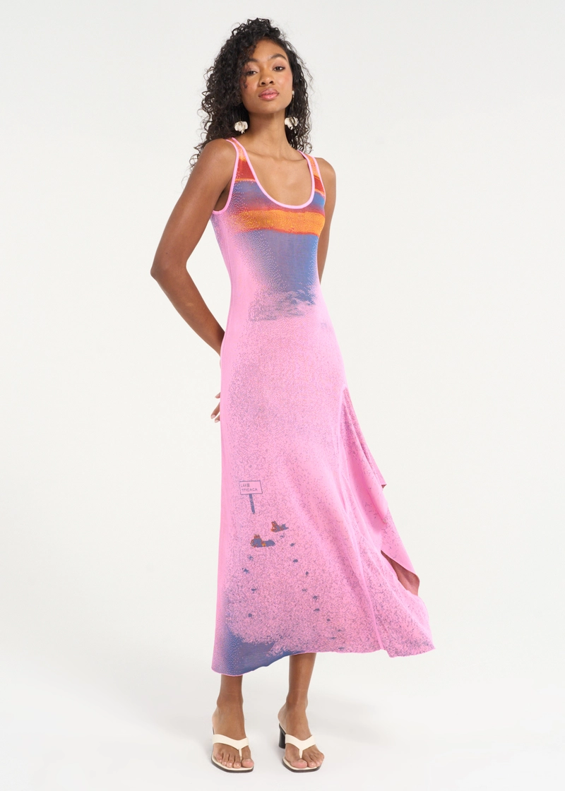 PH5 Becky Lake Print Maxi Tank Dress in Pink Blushing