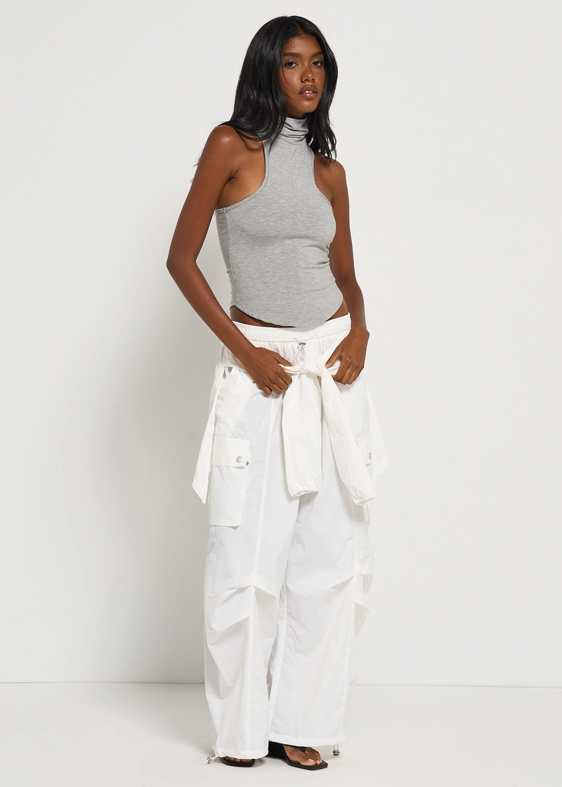 Loopi Zeno Tie Waist Pants in White